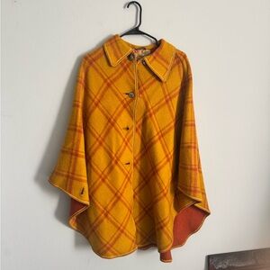 Vintage America Yellow Plaid Cape